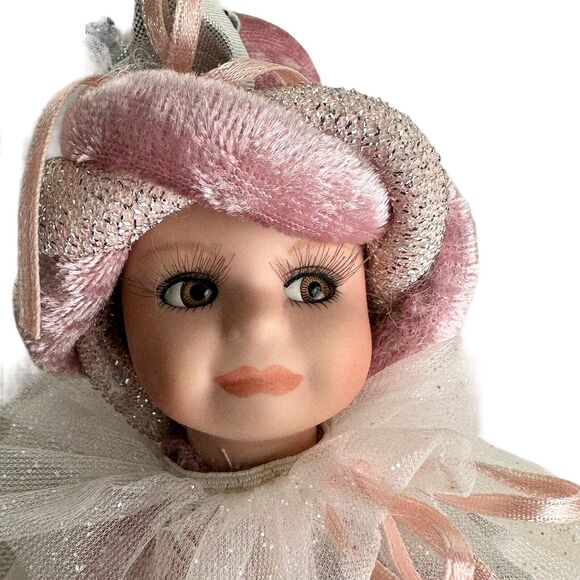 Vintage 1980s Venetian Porcelain Jester Baby Doll 7.5 Inches Decor Collection - Picture 4 of 8